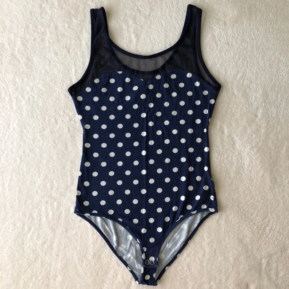 Forever 21 Mesh Polka Dot Bodysuit